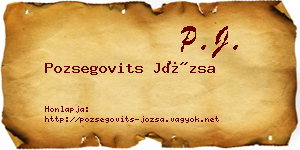 Pozsegovits Józsa névjegykártya
